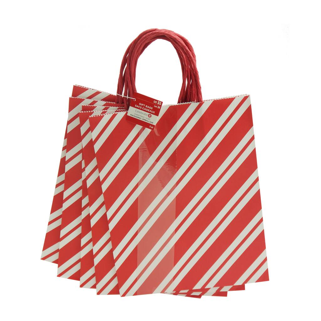 Find The Medium Striped Candy Cane Bags Value Pack By Celebrate It Img